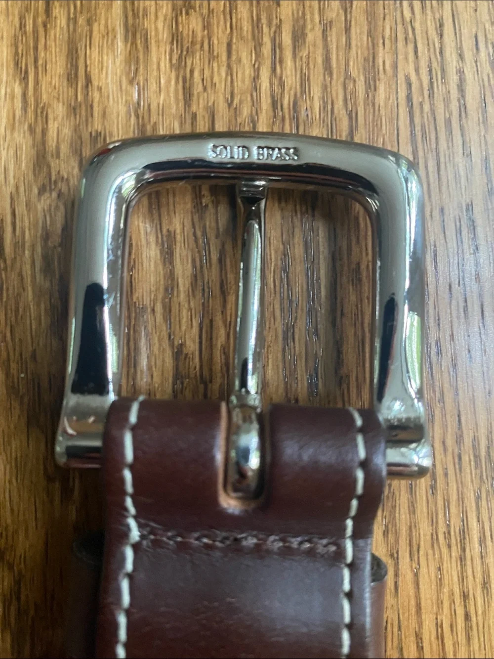 NWOT Men's Vinyard Vines belt brass brown leather trim canvass rowing size 32